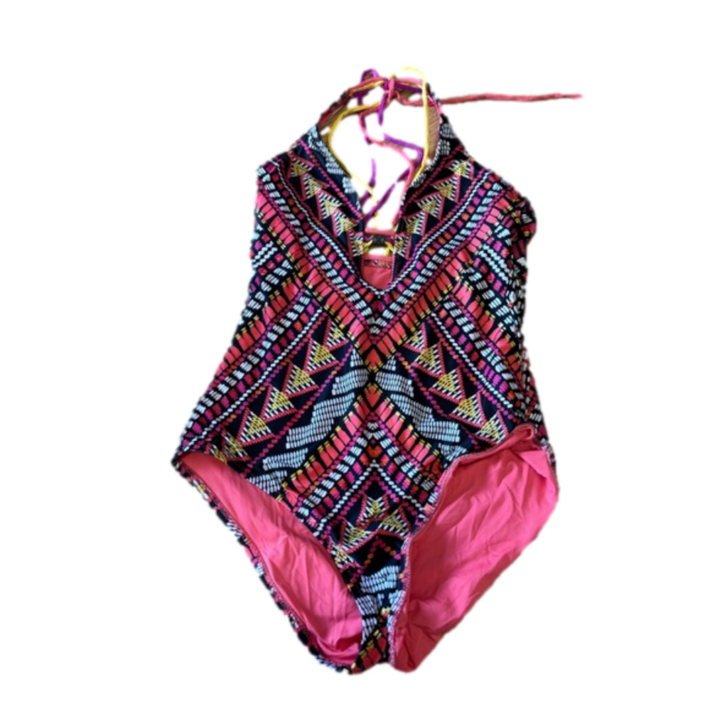 Becca by Rebecca Virtue one piece halter tie bathing suit